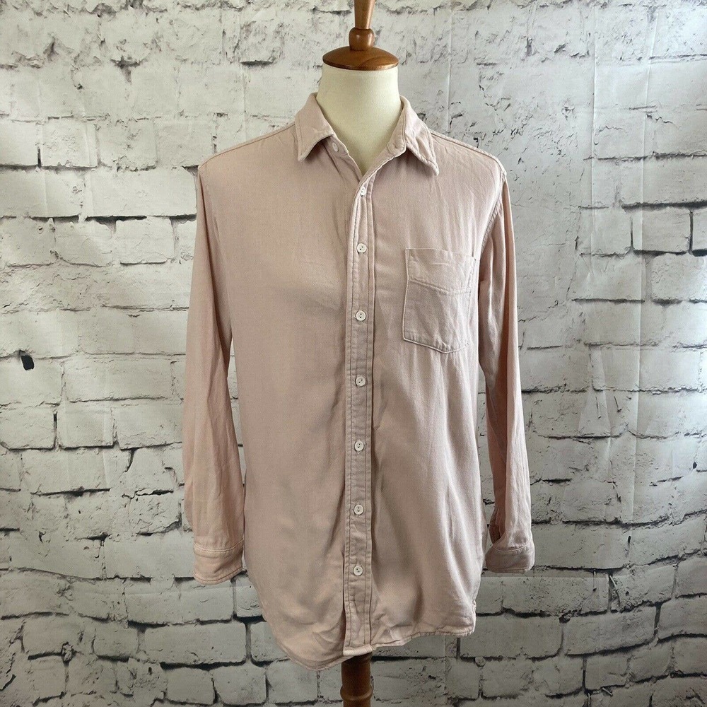 York Street Pink Button Up Collared‎ long sleeve shirt size small
